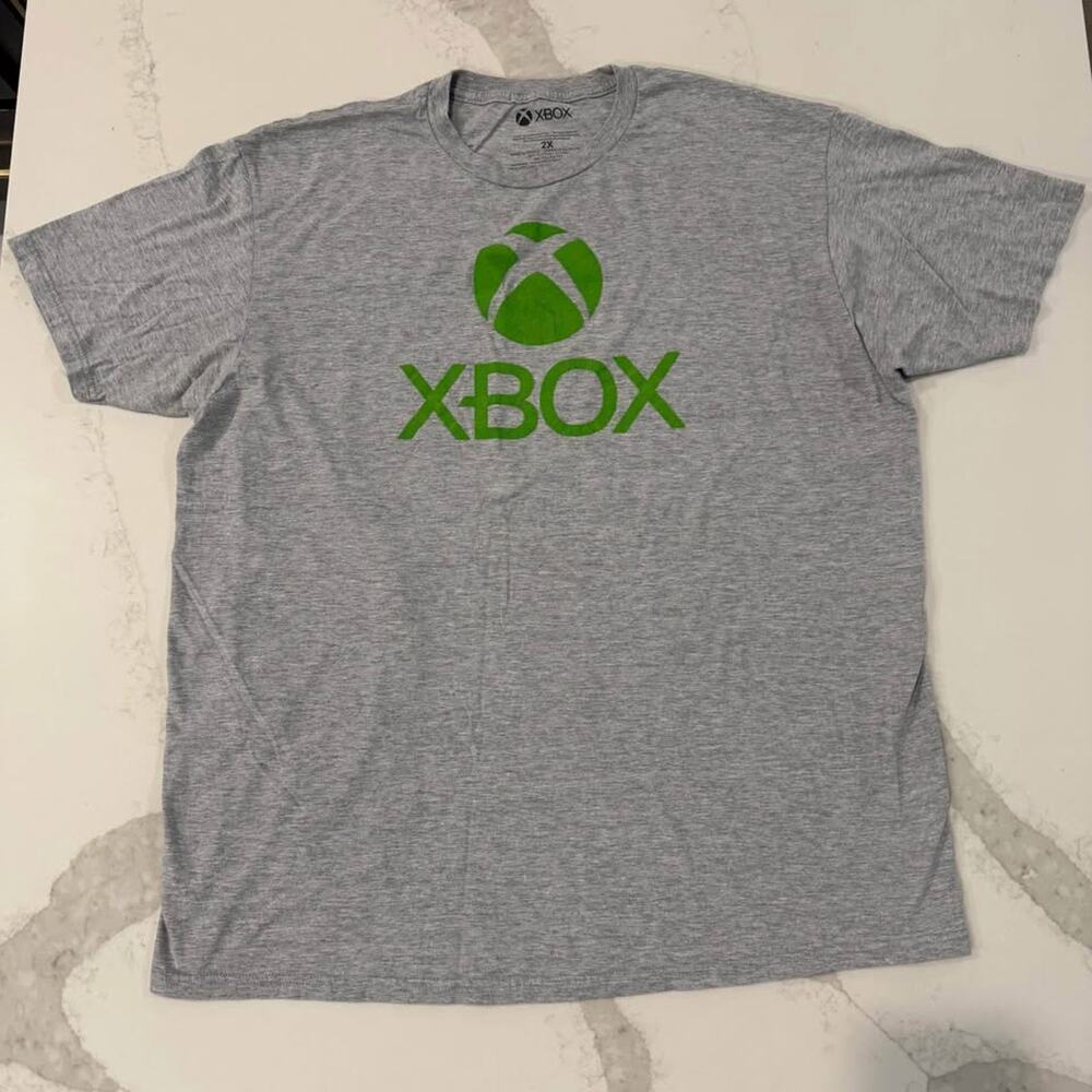 Ripple Junction XBOX Classic Logo Graphic T-Shirt Men's 2X Gray/Green Video Game